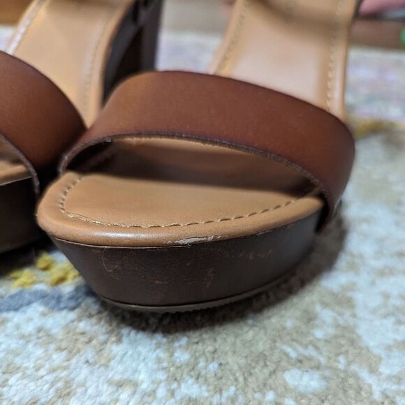 Big Buddha cognac brown clog style platform sandals - Picture 7 of 7